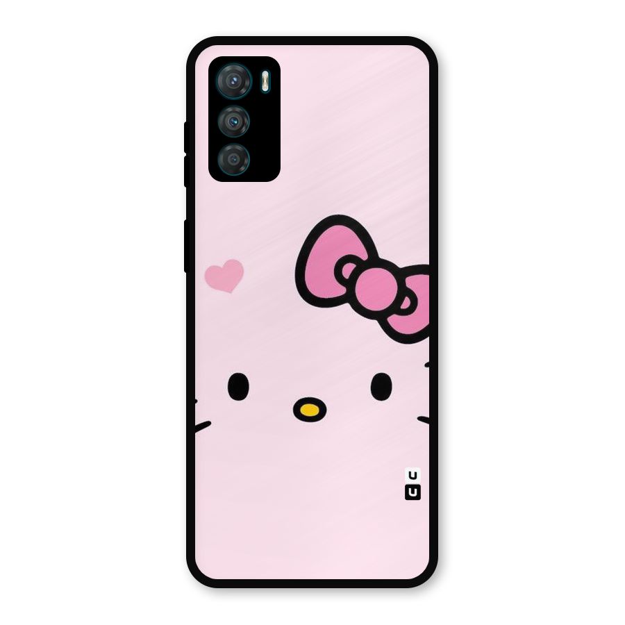 Cute Bow Face Metal Back Case for Moto G42