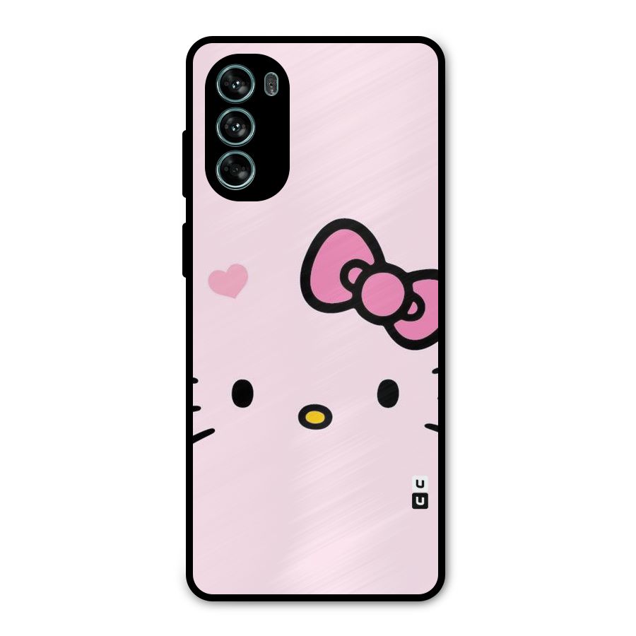 Cute Bow Face Metal Back Case for Moto G62
