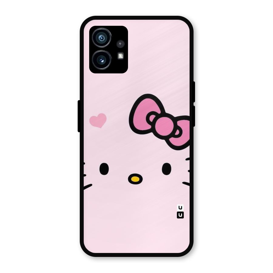 Cute Bow Face Metal Back Case for Nothing Phone 1