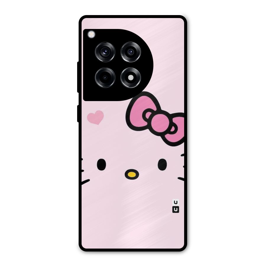Cute Bow Face Metal Back Case for OnePlus 12R