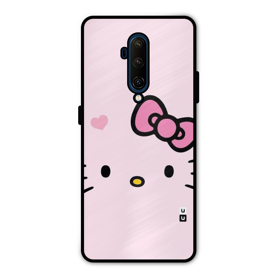 Cute Bow Face Metal Back Case for OnePlus 7T Pro