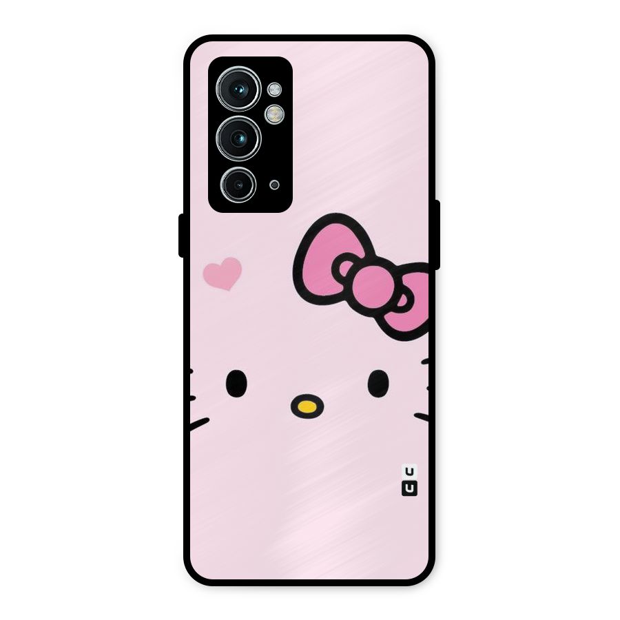 Cute Bow Face Metal Back Case for OnePlus 9RT 5G