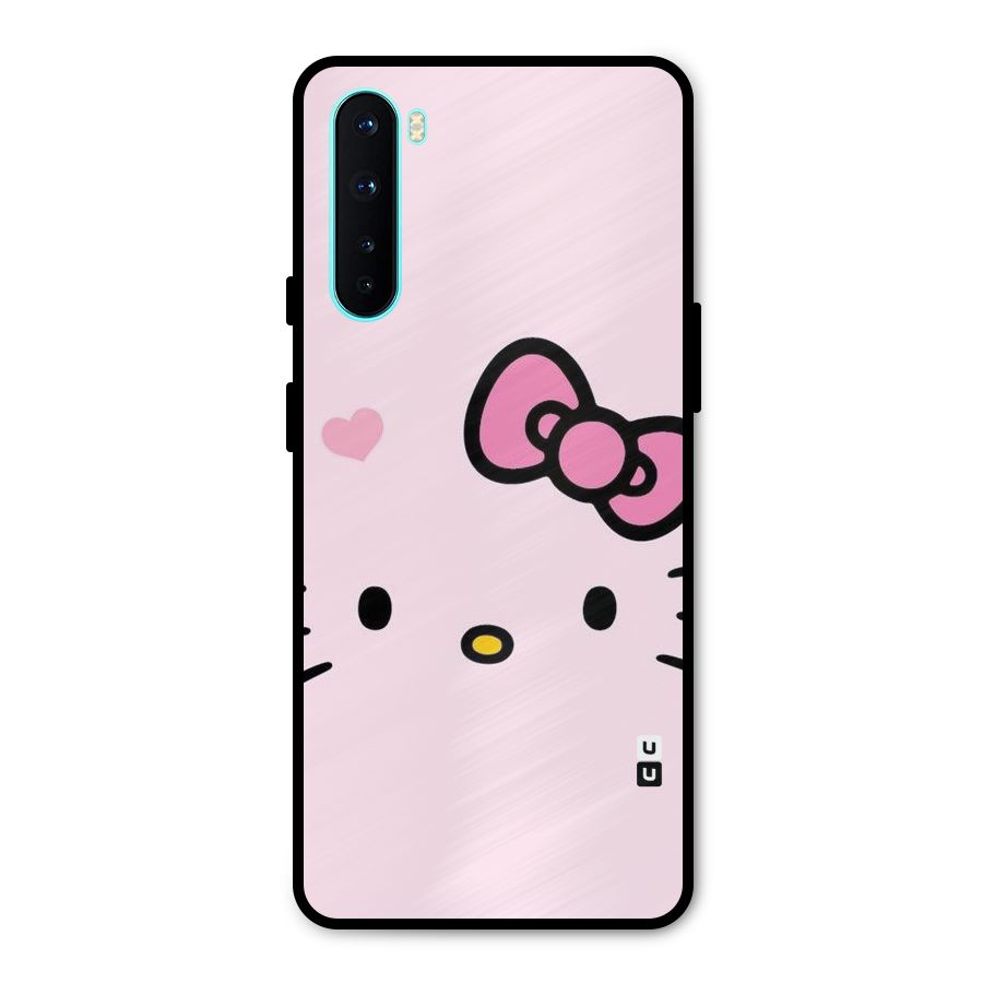Cute Bow Face Metal Back Case for OnePlus Nord