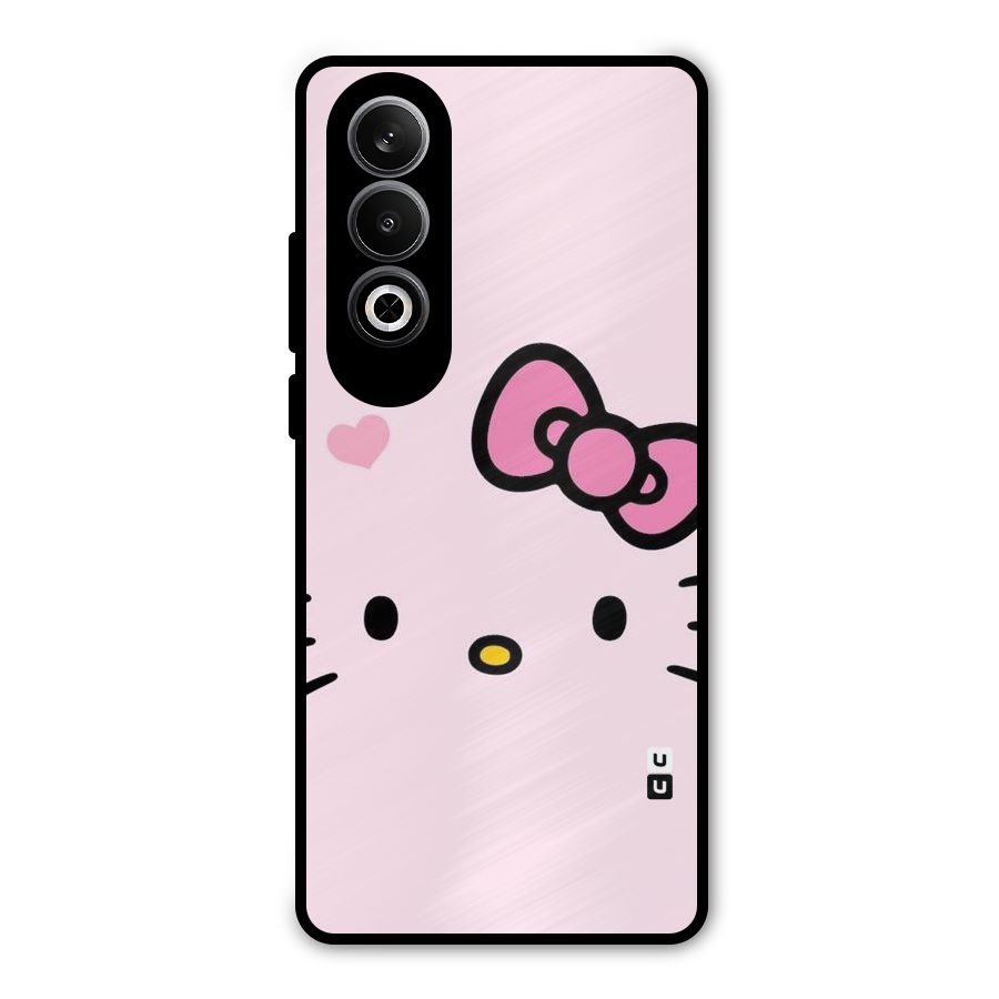 Cute Bow Face Metal Back Case for OnePlus Nord CE4
