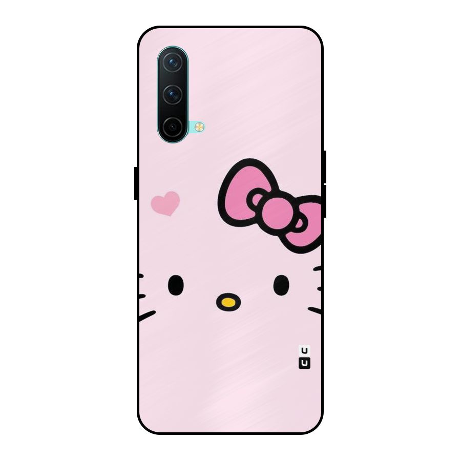 Cute Bow Face Metal Back Case for OnePlus Nord CE 5G