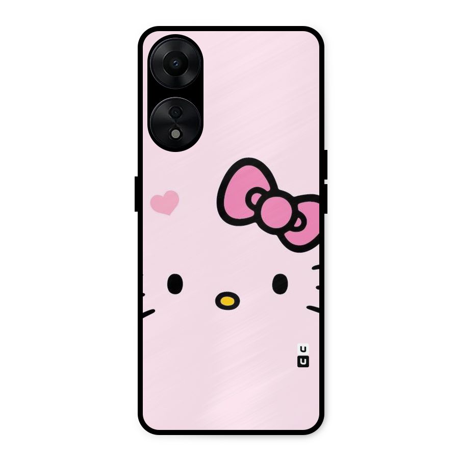 Cute Bow Face Metal Back Case for Oppo A78 5G