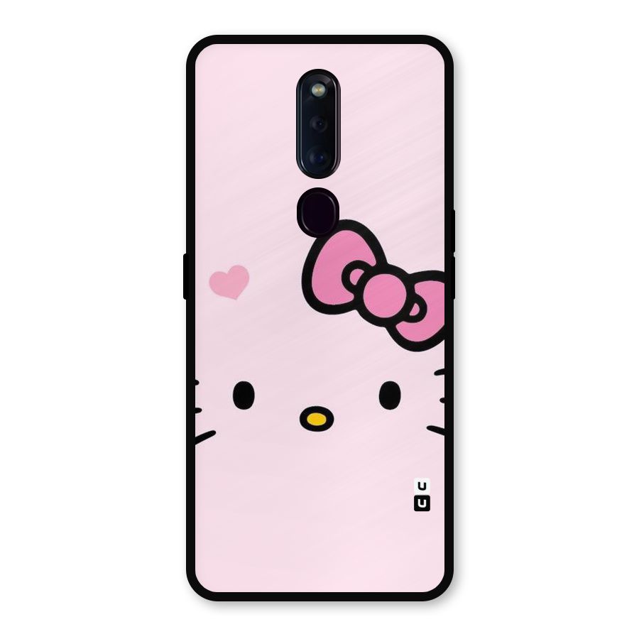 Cute Bow Face Metal Back Case for Oppo F11 Pro
