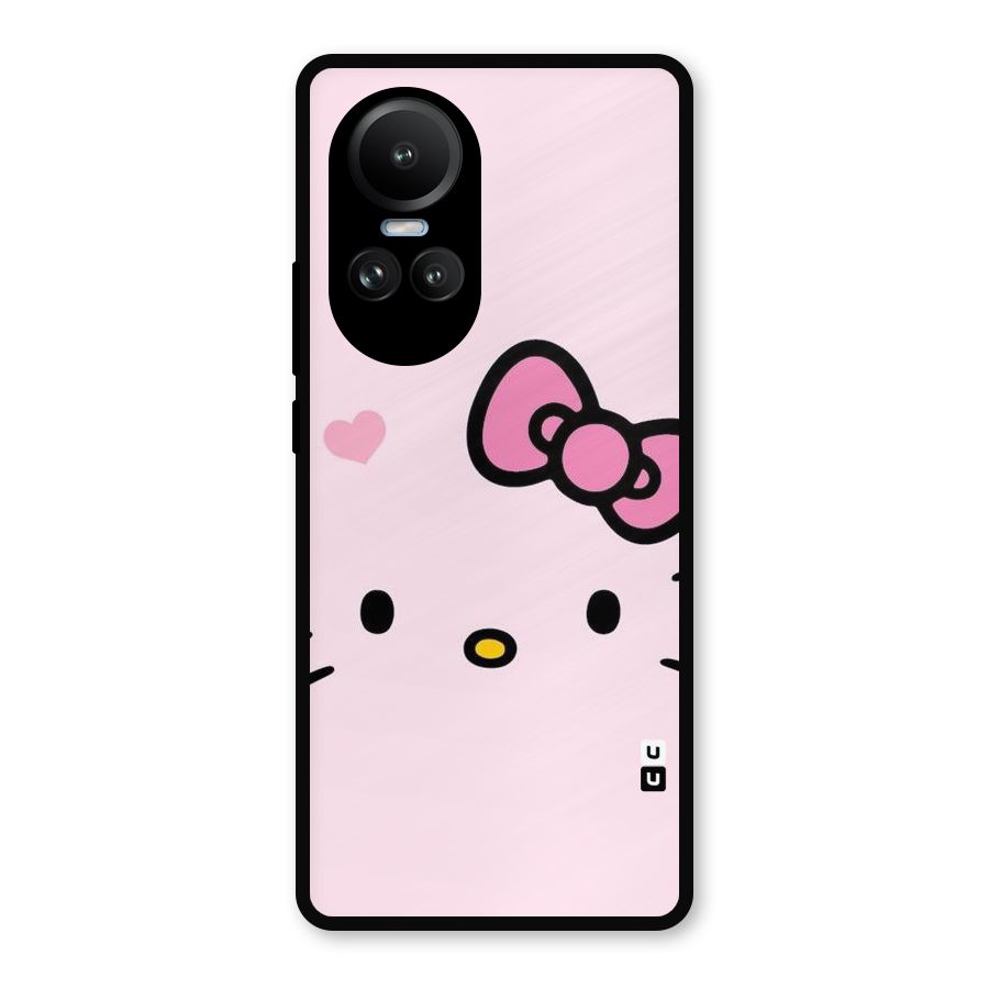 Cute Bow Face Metal Back Case for Oppo Reno10 Pro