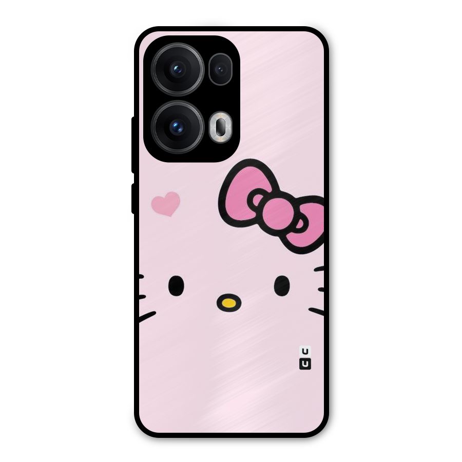 Cute Bow Face Metal Back Case for Oppo Reno13 Pro