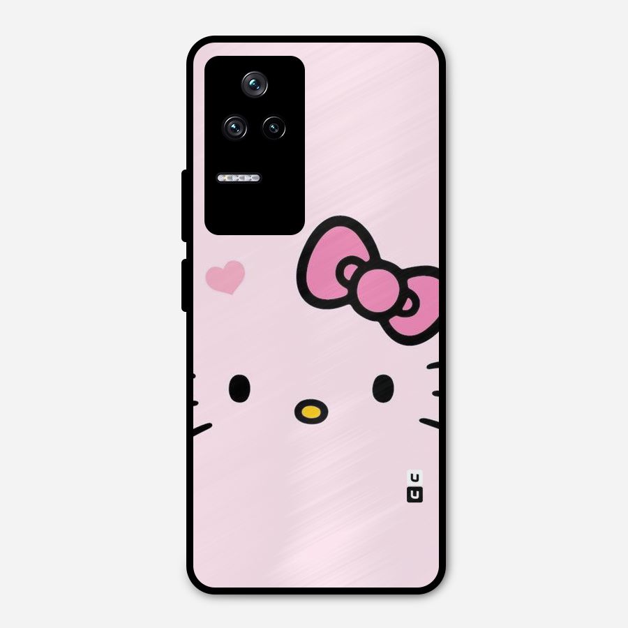 Cute Bow Face Metal Back Case for Poco F4 5G