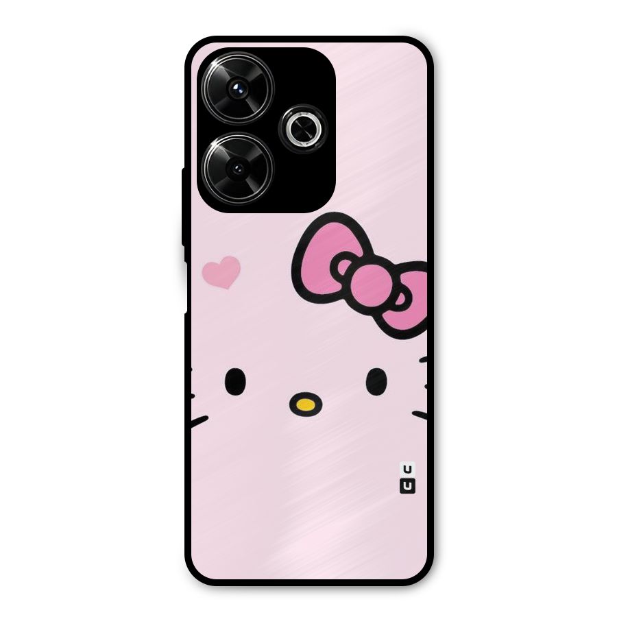 Cute Bow Face Metal Back Case for Poco M6 Plus