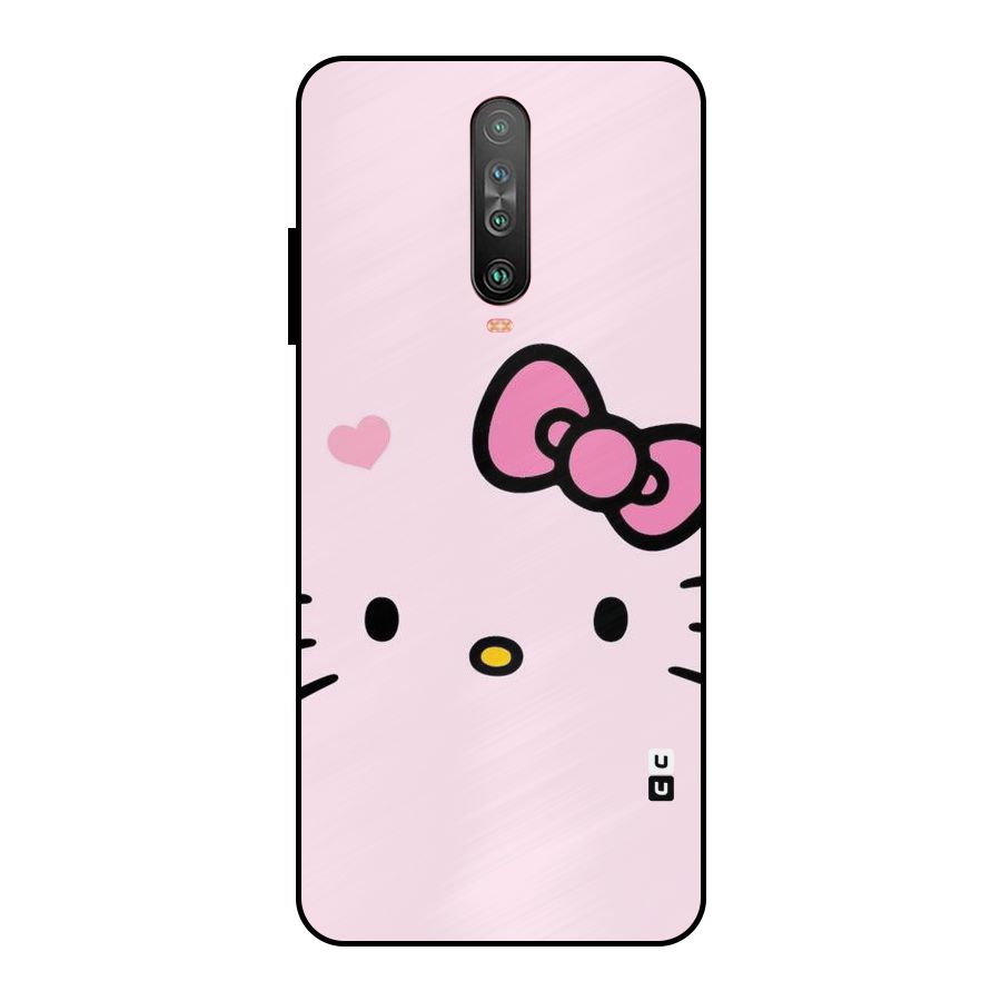 Cute Bow Face Metal Back Case for Poco X2