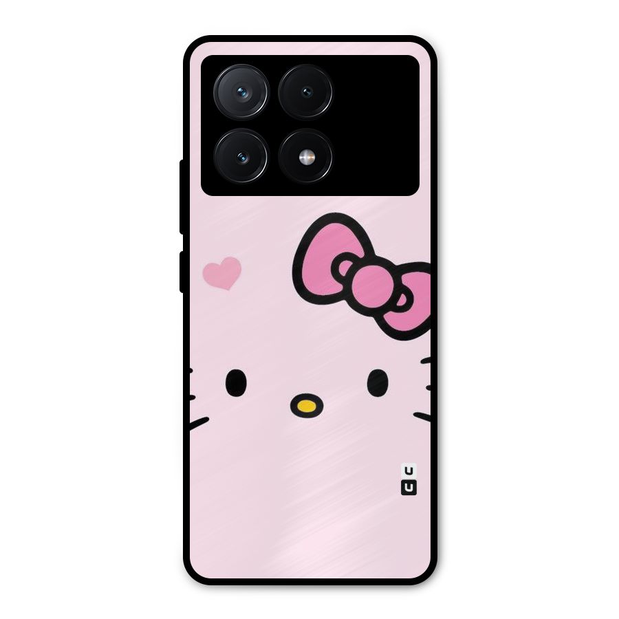 Cute Bow Face Metal Back Case for Poco X6 Pro