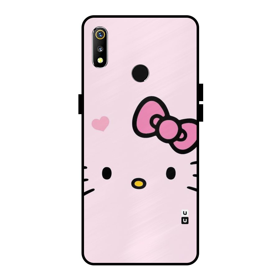 Cute Bow Face Metal Back Case for Realme 3i