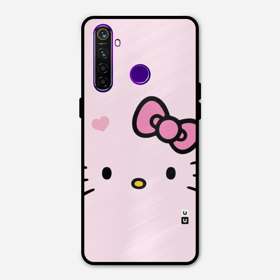 Cute Bow Face Metal Back Case for Realme 5 Pro