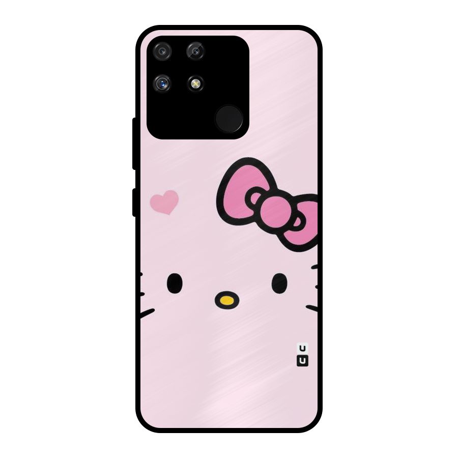 Cute Bow Face Metal Back Case for Realme Narzo 50A