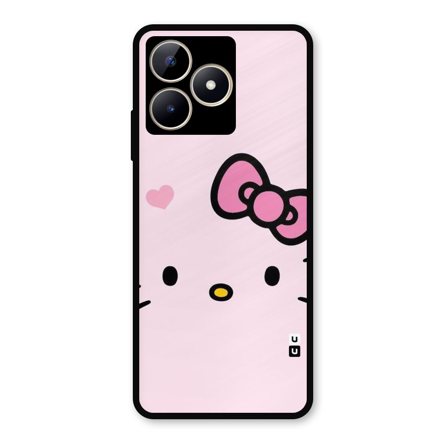 Cute Bow Face Metal Back Case for Realme Narzo N53