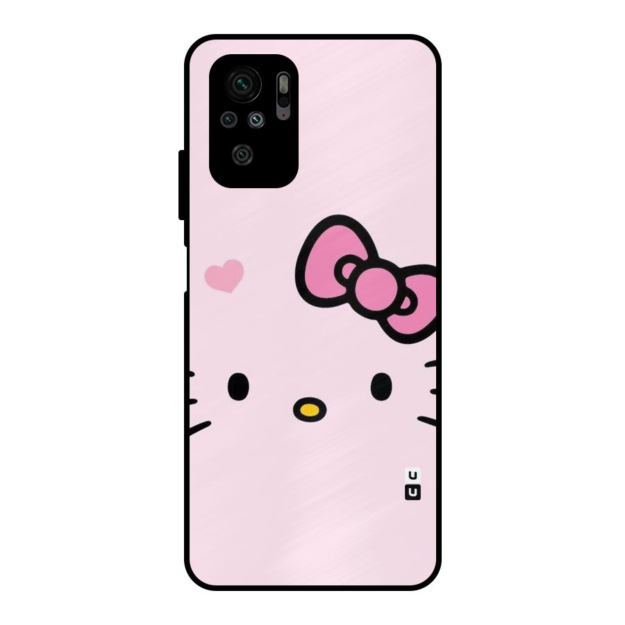Cute Bow Face Metal Back Case for Redmi Note 10S
