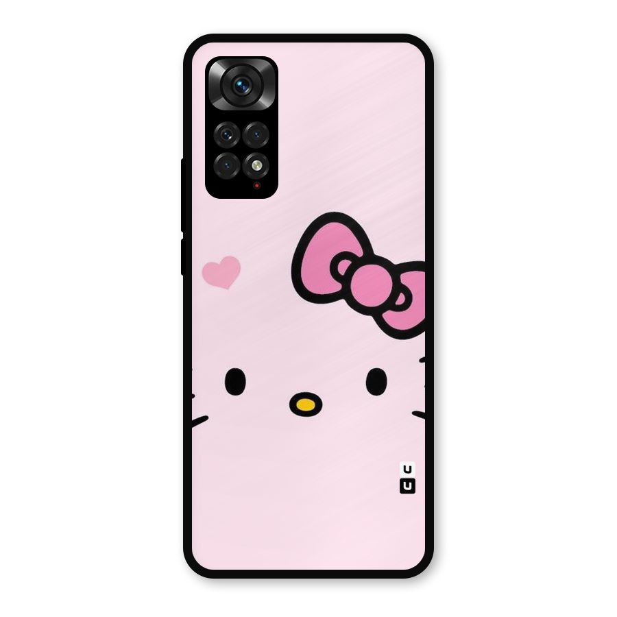 Cute Bow Face Metal Back Case for Redmi Note 11s