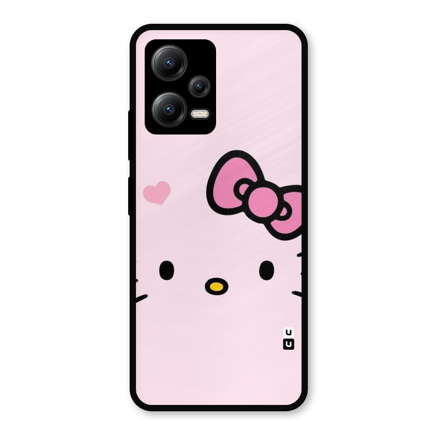 Cute Bow Face Metal Back Case for Redmi Note 12 5G