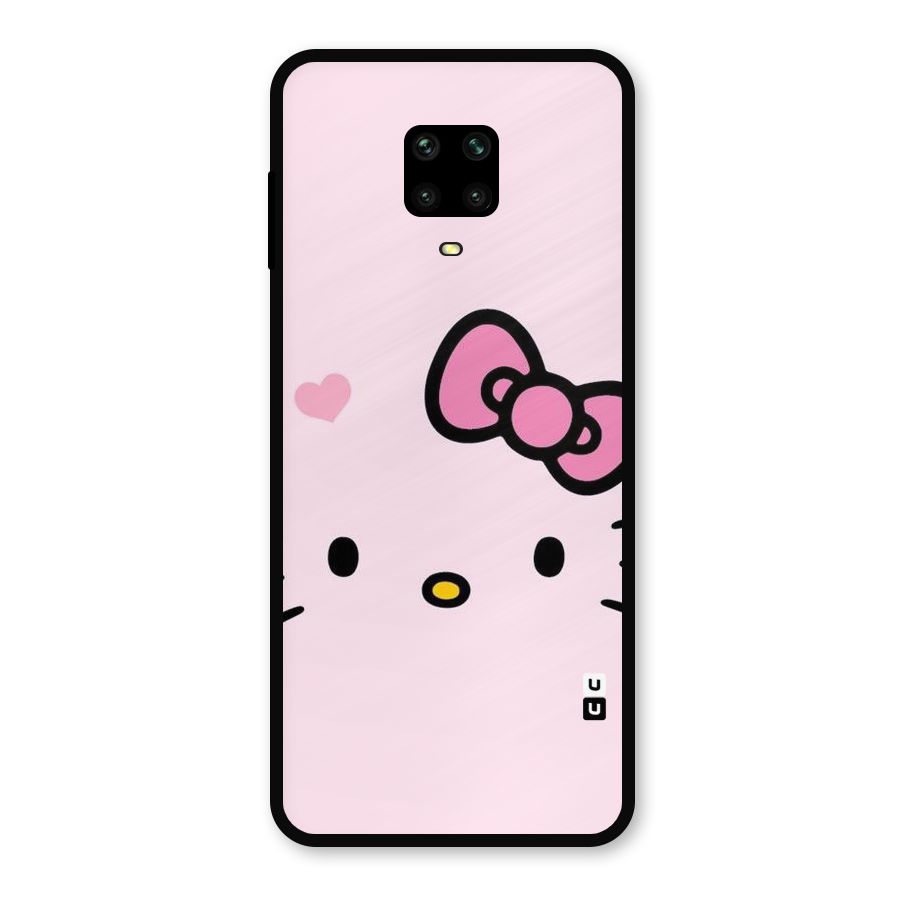 Cute Bow Face Metal Back Case for Redmi Note 9 Pro
