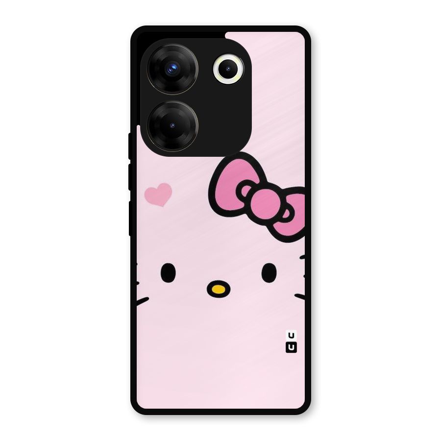 Cute Bow Face Metal Back Case for Tecno Camon 20 Pro