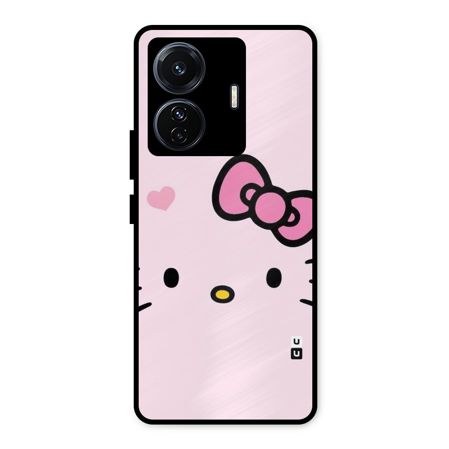 Cute Bow Face Metal Back Case for Vivo T1 Pro