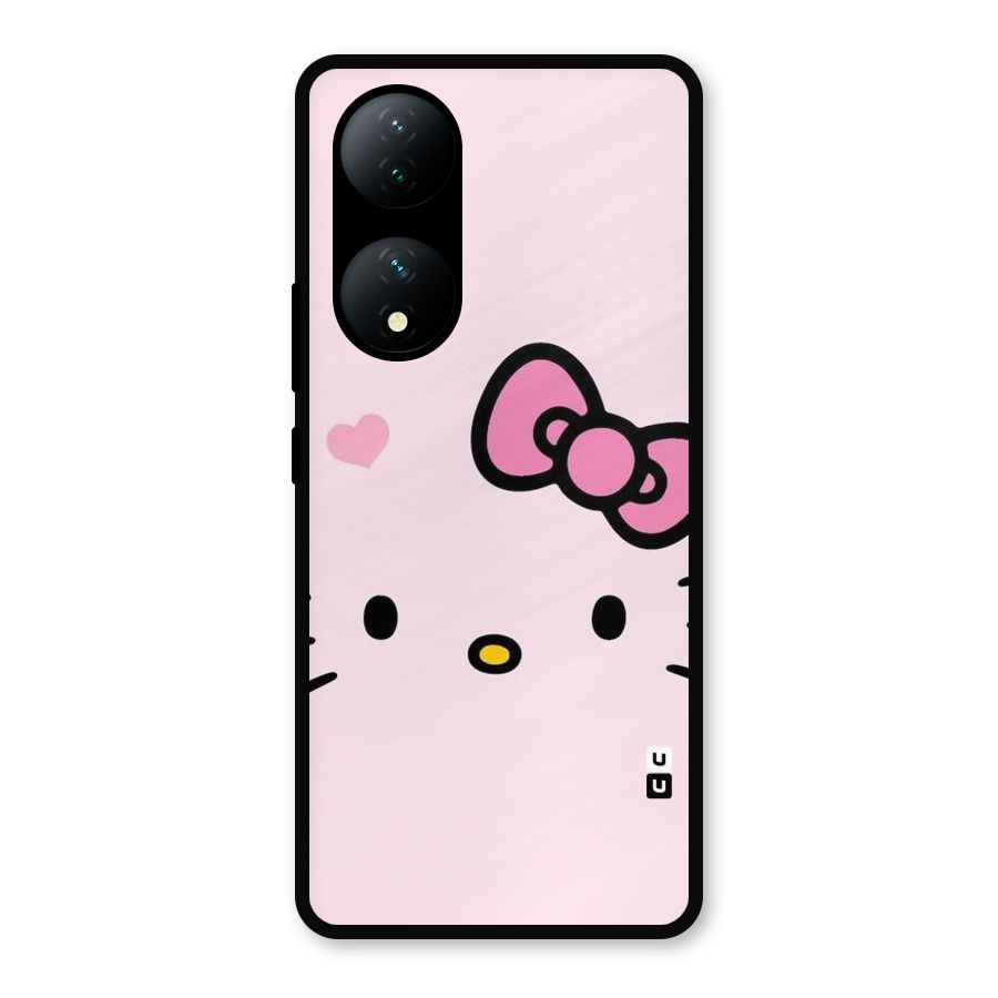 Cute Bow Face Metal Back Case for Vivo T2