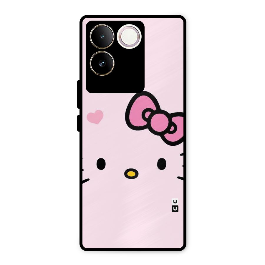 Cute Bow Face Metal Back Case for Vivo T2 Pro