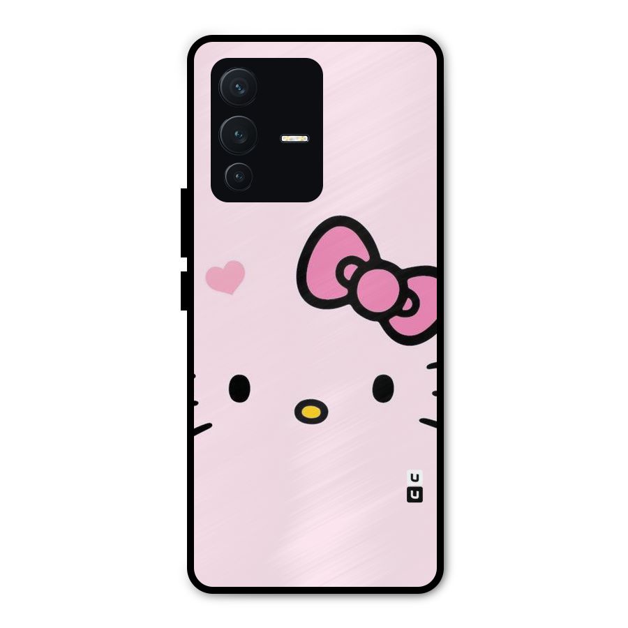 Cute Bow Face Metal Back Case for Vivo V23 Pro