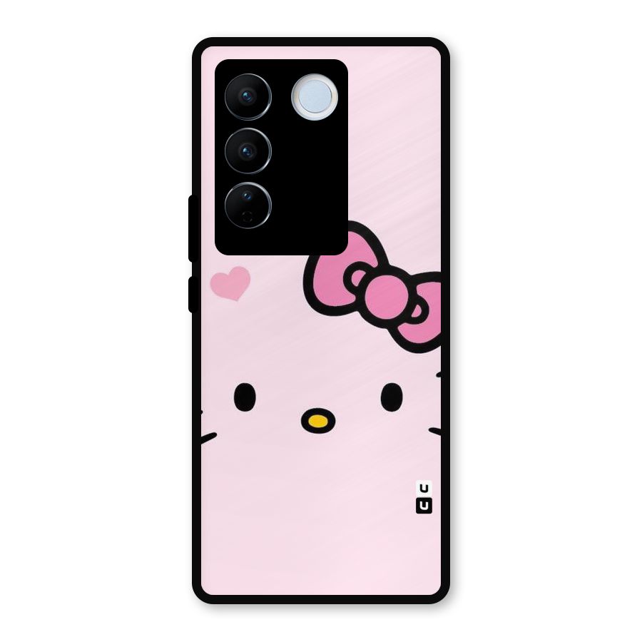 Cute Bow Face Metal Back Case for Vivo V27