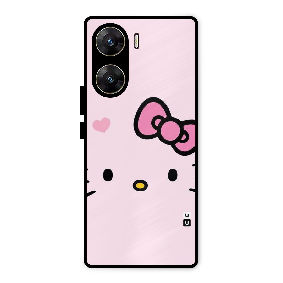 Cute Bow Face Metal Back Case for Vivo V29e