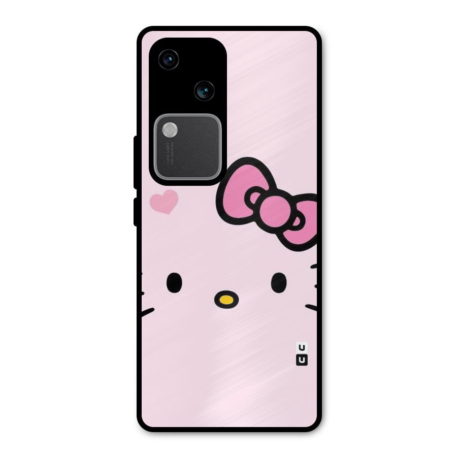 Cute Bow Face Metal Back Case for Vivo V30 Pro