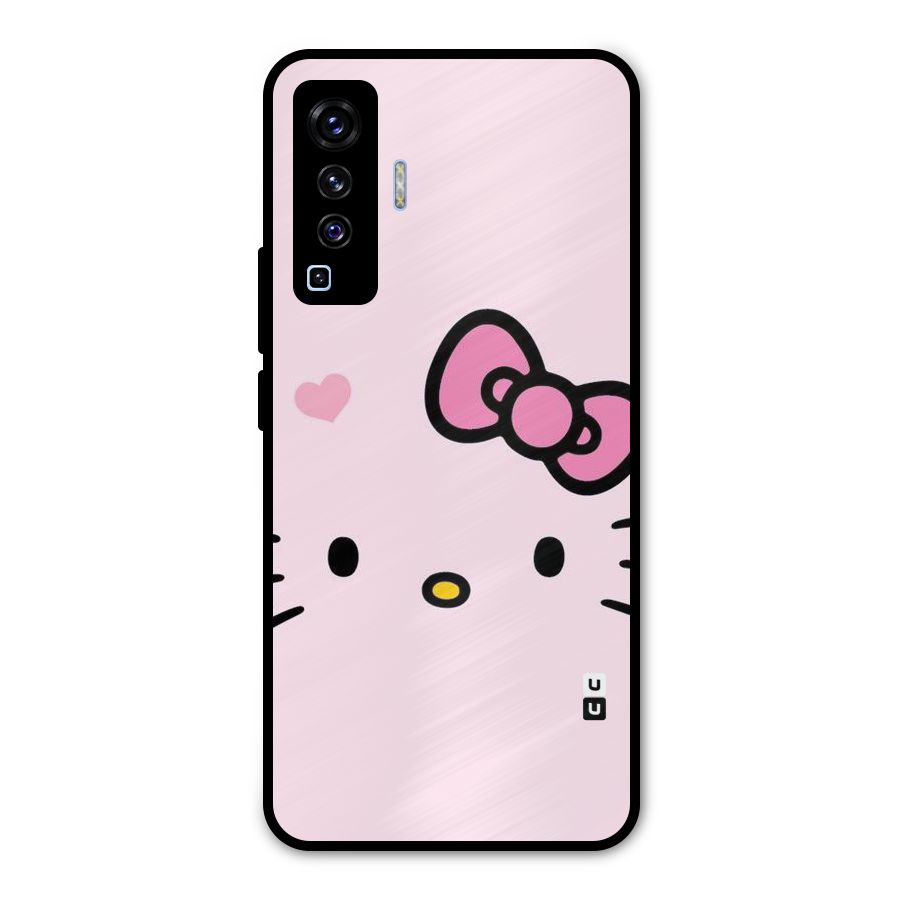 Cute Bow Face Metal Back Case for Vivo X50