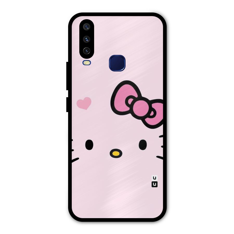 Cute Bow Face Metal Back Case for Vivo Y15
