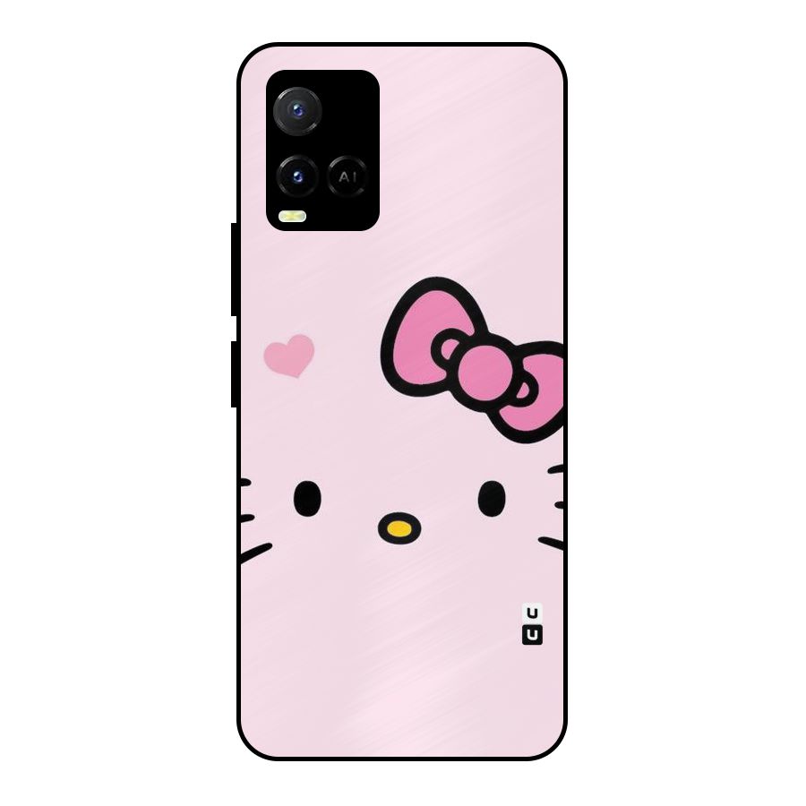 Cute Bow Face Metal Back Case for Vivo Y21A