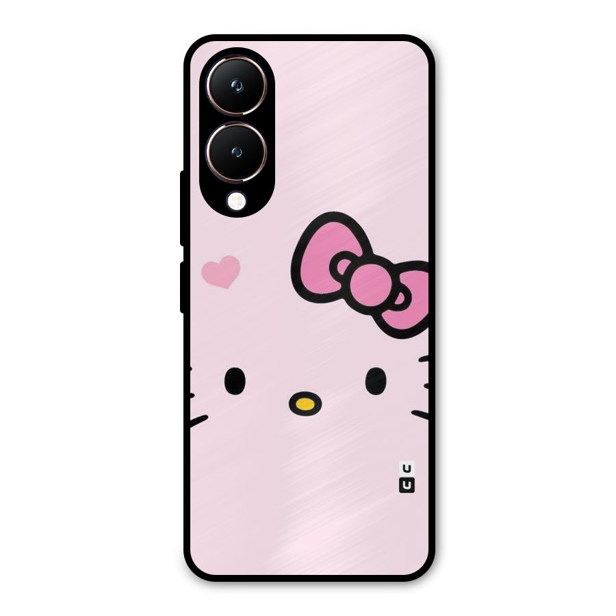 Cute Bow Face Metal Back Case for Vivo Y28