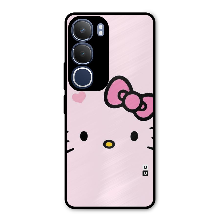 Cute Bow Face Metal Back Case for Vivo Y29