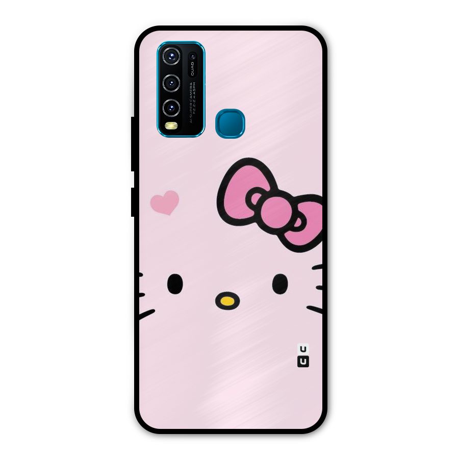 Cute Bow Face Metal Back Case for Vivo Y30