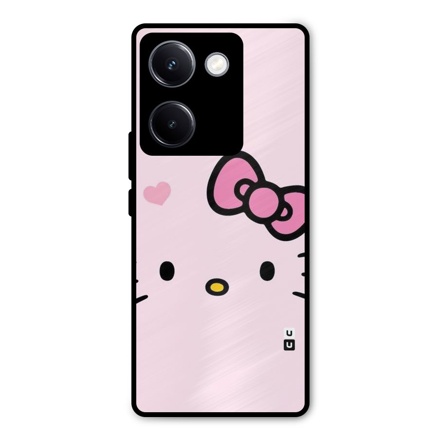 Cute Bow Face Metal Back Case for Vivo Y300 Plus