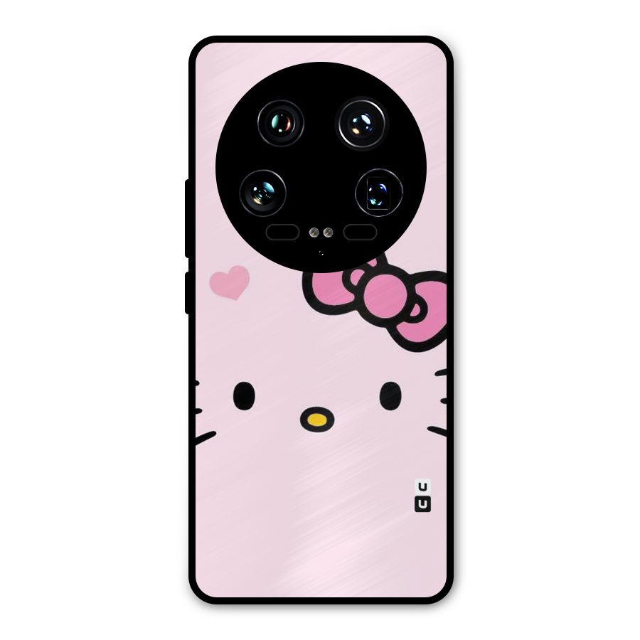 Cute Bow Face Metal Back Case for Xiaomi 14 Ultra