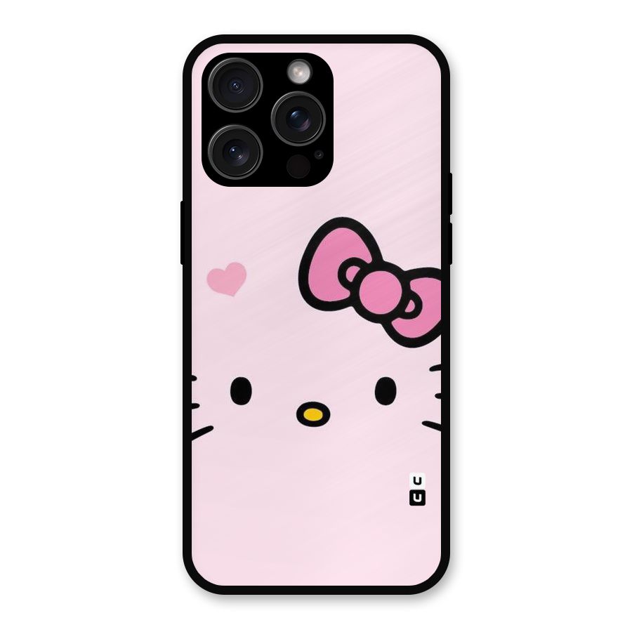 Cute Bow Face Metal Back Case for iPhone 15 Pro Max