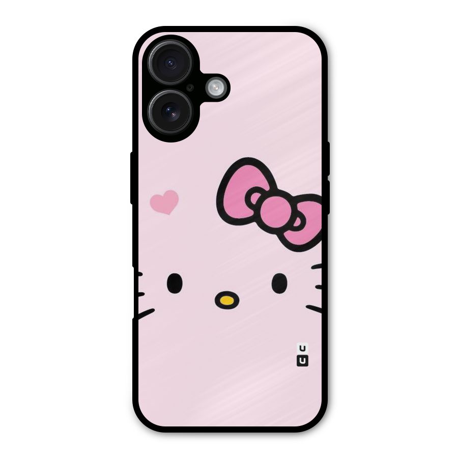 Cute Bow Face Metal Back Case for iPhone 16