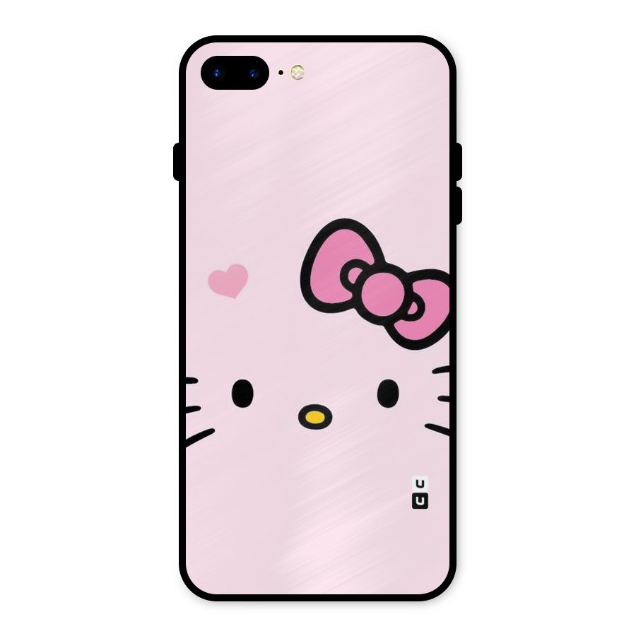 Cute Bow Face Metal Back Case for iPhone 8 Plus