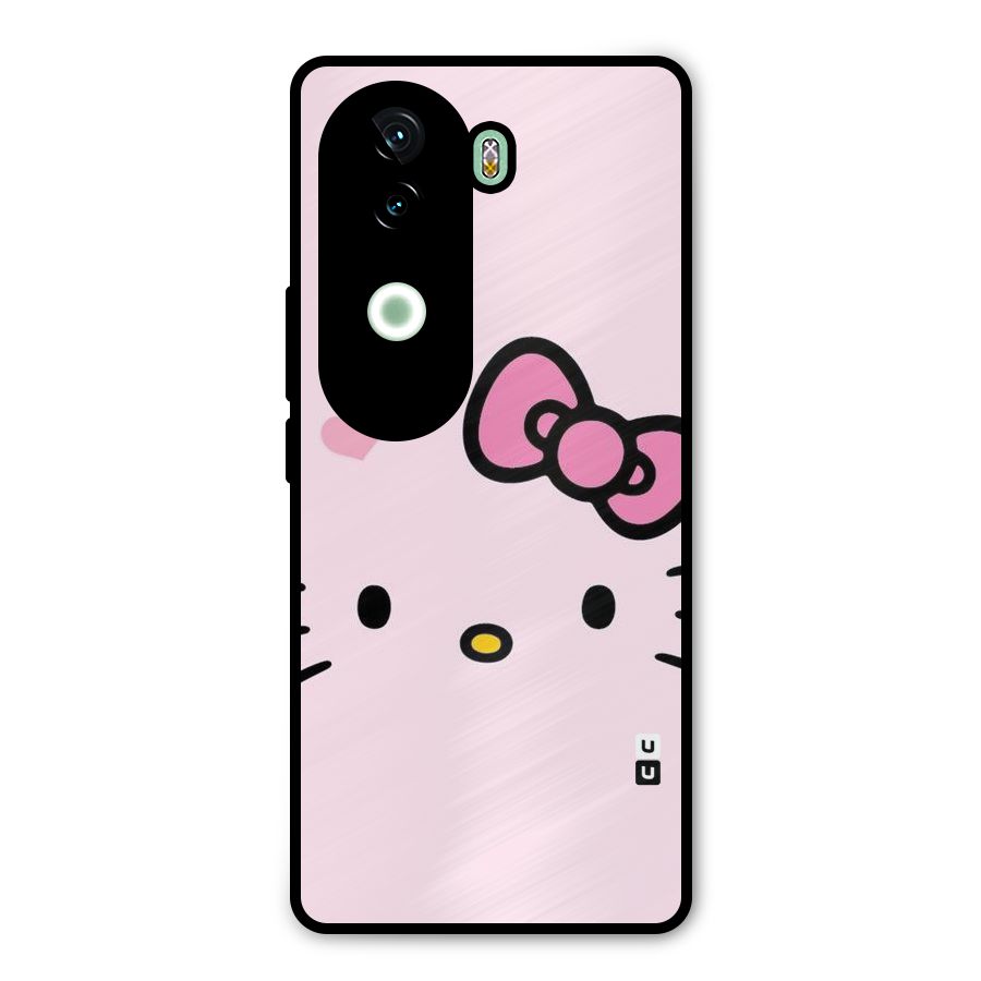 Cute Bow Face Metal Back Case for iQOO Z9s