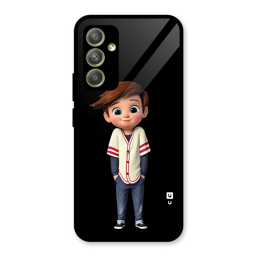 Cute Boy Tim Glass Back Case for Galaxy A54