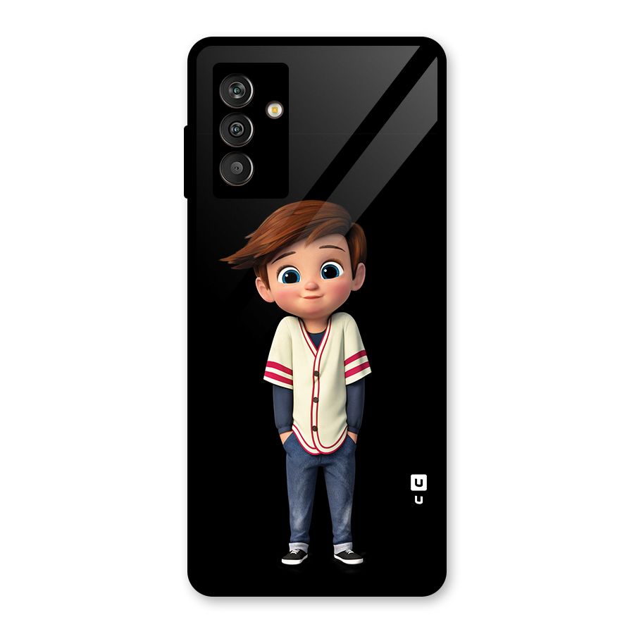 Cute Boy Tim Glass Back Case for Galaxy M13