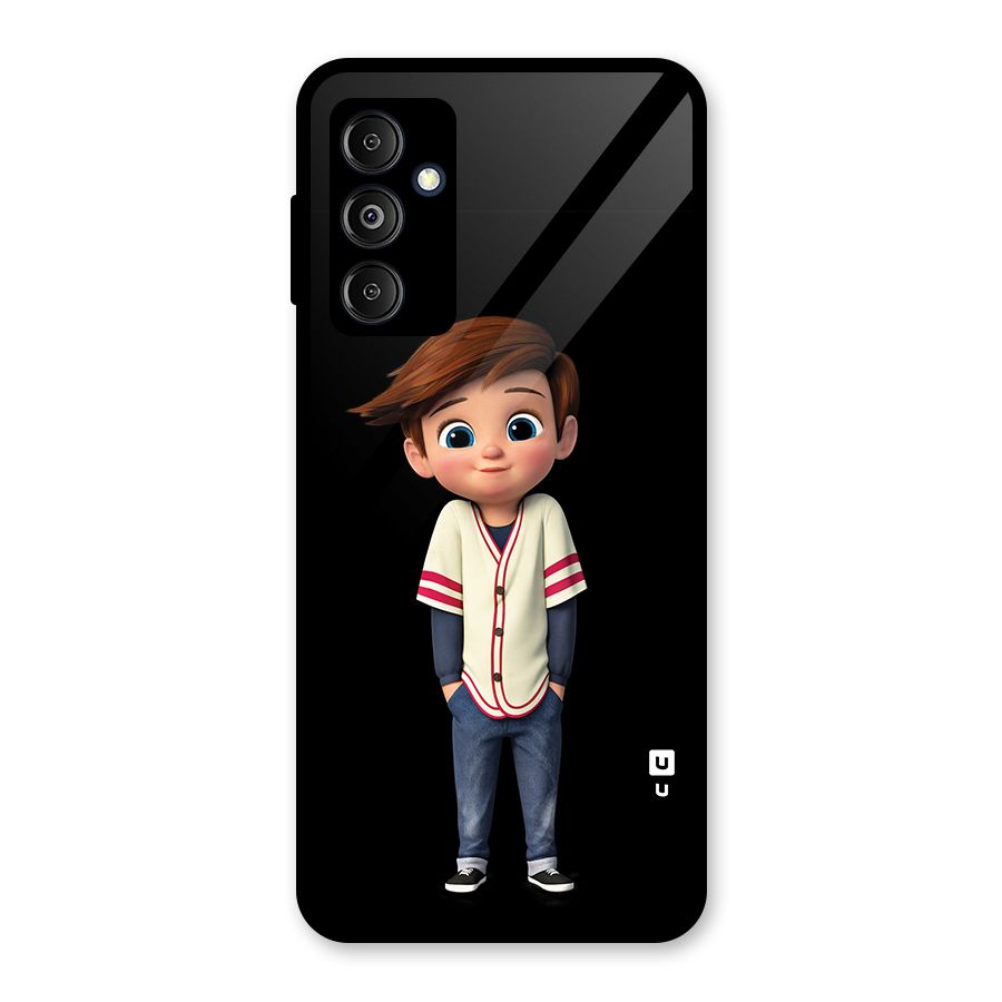 Cute Boy Tim Glass Back Case for Galaxy M14 5G