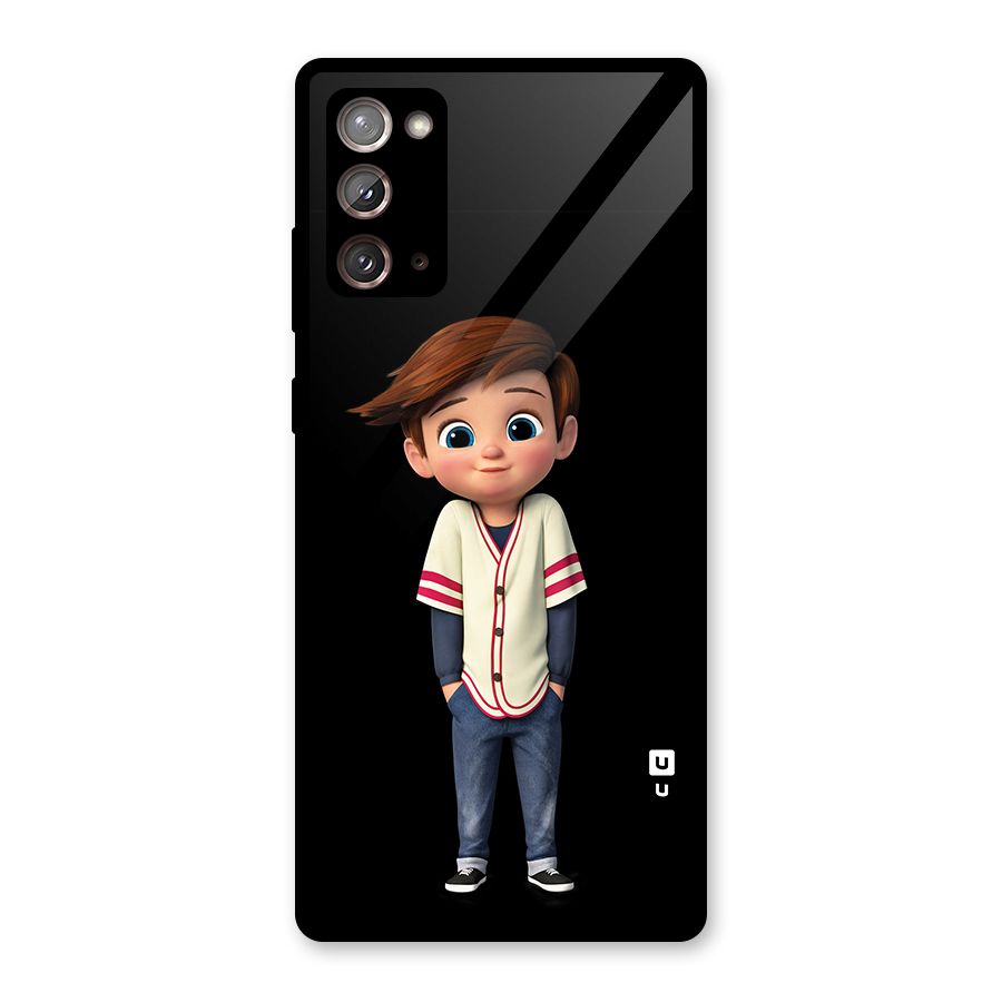 Cute Boy Tim Glass Back Case for Galaxy Note 20