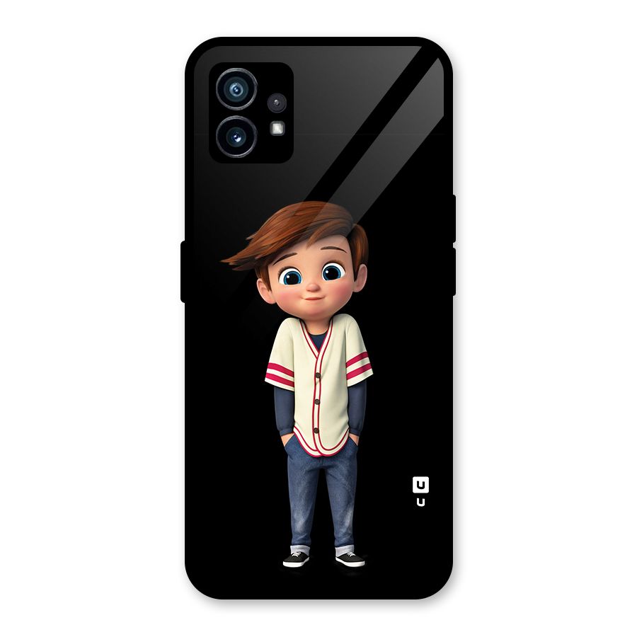Cute Boy Tim Glass Back Case for Nothing Phone 1